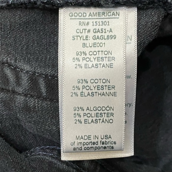 Good American Good Legs Blue/Black High Rise Skinny Distressed Jeans Size 2/26 - Picture 14 of 15